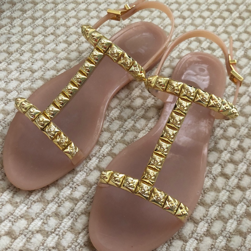 Stuart Weitzman Rose & Gold Sandals